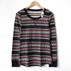 NWT Old Navy Printed Thermal Waffle Top